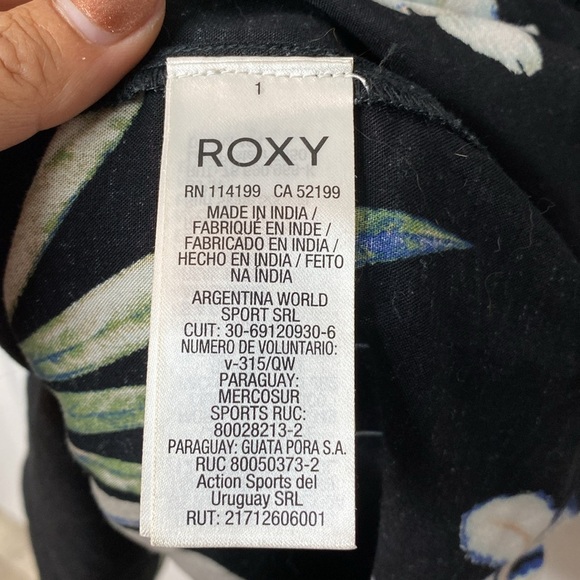 Roxy Black Dress with Tropical Floral Design - Med - Picture 7 of 9